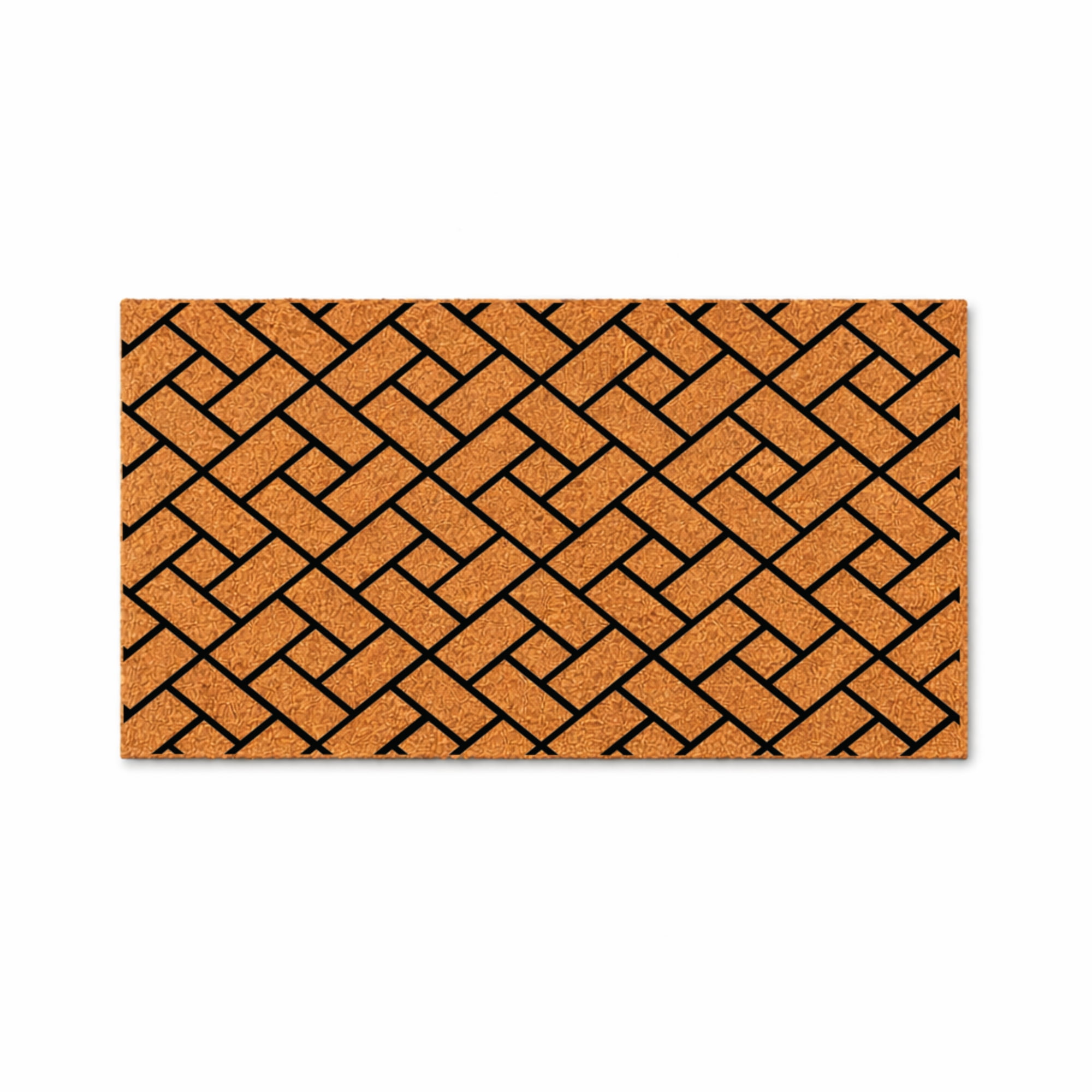 Geometric Basketweave Pattern Doormat, Non Slip Entryway Door Mat, Indoor Outdoor Welcome Mat (24x36 inches) WoodByStu 4342