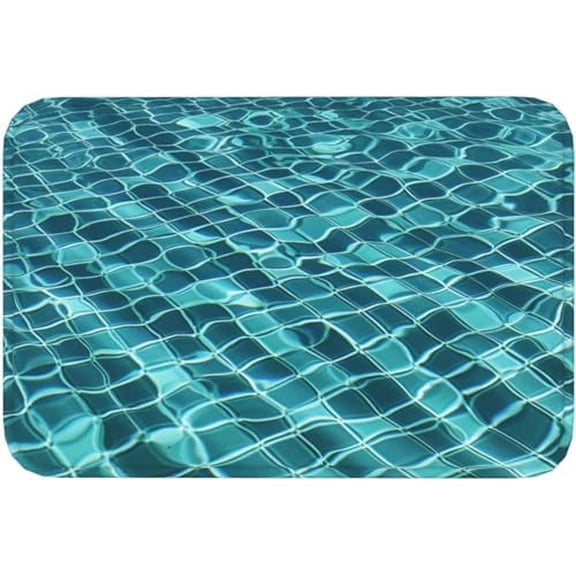 Door Mat Welcome Doormat for Front Door Swimming Pool Water Print Flannel Non Slip Rugs Soft Entrance Mat 16x24 Inch.