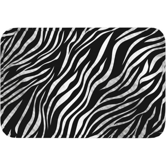 Door Mat Welcome Doormat for Front Door Zebra Print Print Flannel Non Slip Rugs Soft Entrance Mat 17x30 Inch.