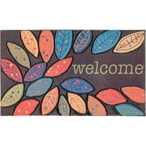 Door Mat Welcome Mat 17x 30 Inch Front Door Mat Outdoor for Home Entrance Outdoor Mat for Outside Entry Way Doormat Entry Rugs, Heavy Duty Non Slip Rubber Back Low Profile, Leaves