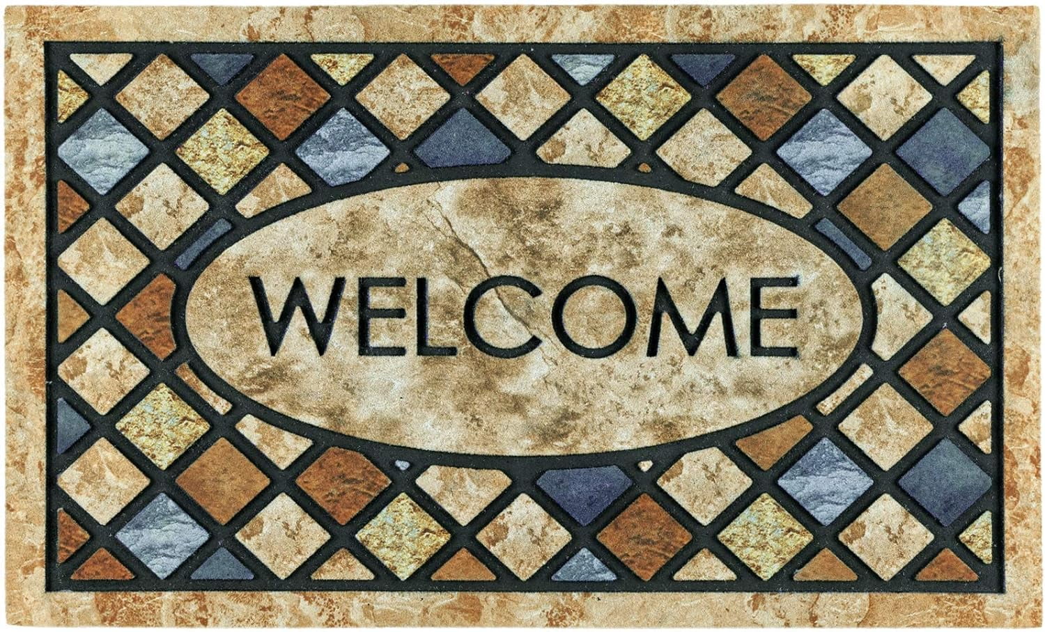 Door Mat Welcome Mat 24 x 36 Inch Front Door Mat Outdoors for Home Entrance Outdoors Mat for Outside Entry Way Doormat Entry Rugs, Heavy Duty Non Slip Rubber Back Low Profile, Dragonfly