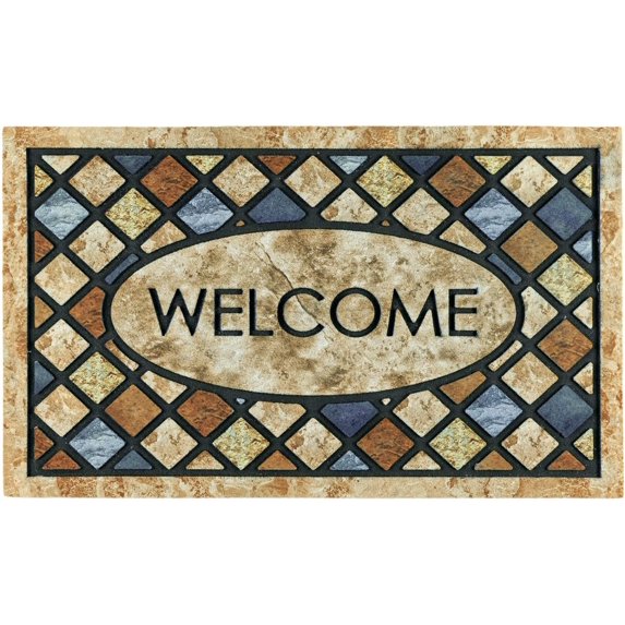 Door Mat Welcome Mat 24 x 36 Inch Front Door Mat Outdoors for Home Entrance Outdoors Mat for Outside Entry Way Doormat Entry Rugs, Heavy Duty Non Slip Rubber Back Low Profile, Dragonfly