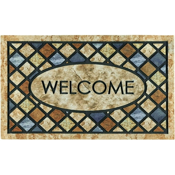 Door Mat Welcome Mat 24 x 36 Inch Front Door Mat Outdoors for Home Entrance Outdoors Mat for Outside Entry Way Doormat Entry Rugs, Heavy Duty Non Slip Rubber Back Low Profile, Dragonfly