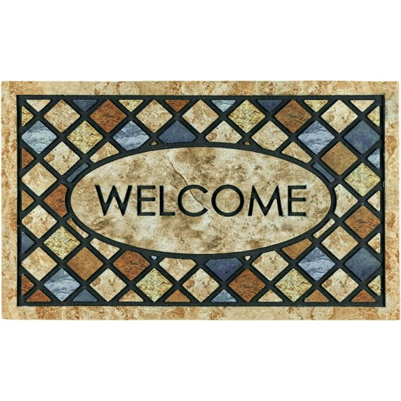 Door Mat Welcome Mat 24 x 36 Inch Front Door Mat Outdoors for Home Entrance Outdoors Mat for Outside Entry Way Doormat Entry Rugs, Heavy Duty Non Slip Rubber Back Low Profile, Dragonfly