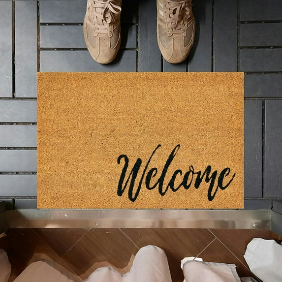 Door Mat - Welcome Mat for Front Door with Non-Slip Backing - Durable Doormat - for Outside Entrance and Entryway Matt - Outdoor/Indoor - Welcome