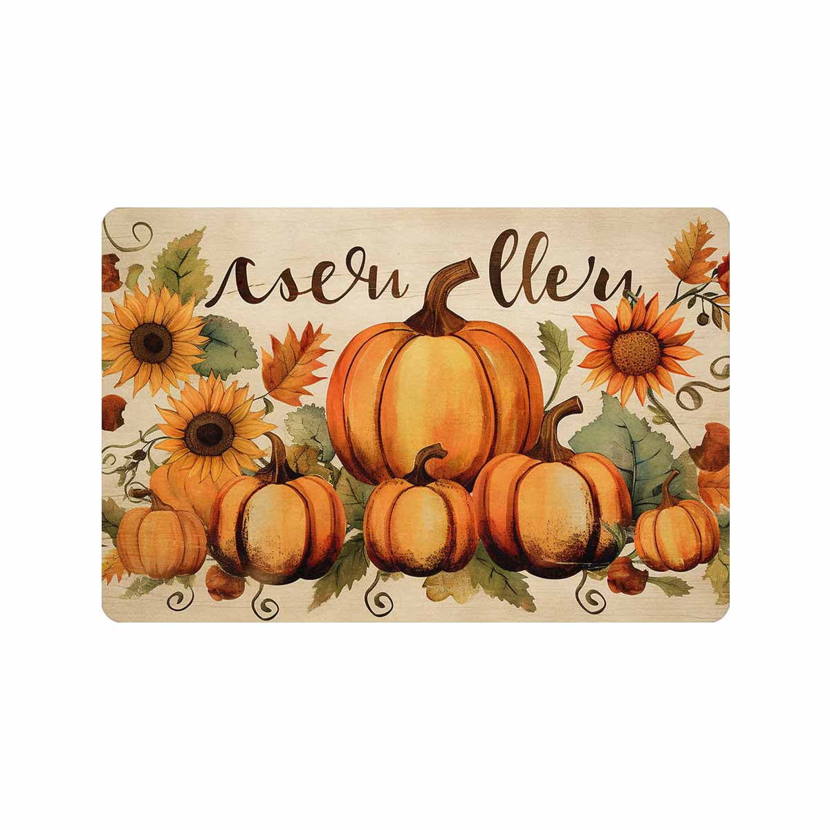 Door Mat, Mats Outdoor for Front Door, Fall Pumpkins Non Slip Holiday Doormat Indoor
