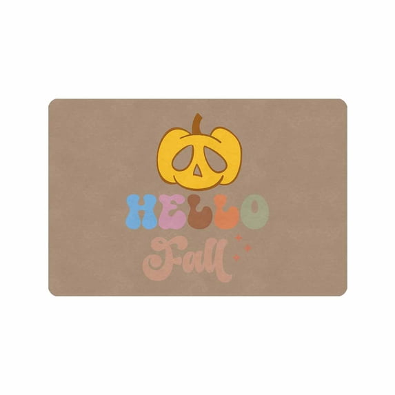 Door Mat, Welcome Mats Outdoor for Front Door, Fall Pumpkins Non Slip Holiday Doormat Indoor Entryway Floor Rug for Entrance Outside Entry Home Decor 24”x16” 30”x18”