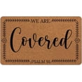 thumbnail image 1 of Door Mats - We are Covered Psalms 91 - Durable Welcome Mat - Low Profile Floor Mat Front Doormat Indoor Outdoor Door Rug Non Slip Rugs for Entryway, Patio, High Traffic Areas, 1 of 3
