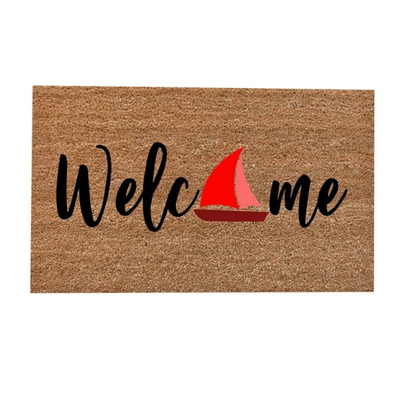 Door Mats Indoor Outdoor Summer Door Mat Welcome Mat Boat Beach Funny Cute Mat for Front Door Outside Sales Outside Door Mat for Indoor Outdoor Floor Washable Waterproof Entrance 16x24IN