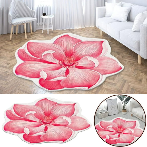 Door Mats Summer Floor Mats Front Door Mat Indoor Doormat Funny Floor Mat Doormat Outdoor Microfiber Fun Flower Shape Bath Mat for Bathroom Non Slip Outdoor Coir Mats for Front Door 32" Round Mat