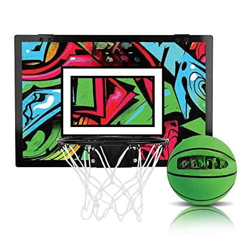 Over The Door Mini Basketball Hoop: 18x12 Shatterproof Backboard  2 Basketballs And Hand Pump Included- Ultimate Indoor Accessory For Adults No Tools Required