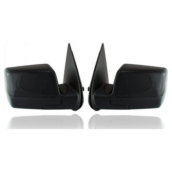 Door Mirror - Compatible/Replacement for '06-10 Ford Explorer, 07-10 Sport-Trac - Powered, Non-Heated, With Cover, Unpainted - Pair, Left Driver + Right Passenger Set - 6L2Z17682DA, 6L2Z17683DAA