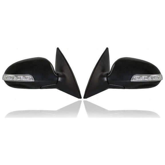Door Mirror - Compatible/Replacement for '09-12 Hyundai Elantra Touring Hatchback/Wagon - Powered, Heated With Signal, Unpainted - Pair, Left Driver + Right Passenger Set - 876202L740, 876102L660