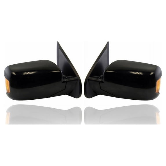 Door Mirror - Compatible/Replacement for '10-13 Honda Pilot Touring 2WD - Powered, Non-Heated, With Signal Lamp & Memory, Unpainted - Pair, Set - 76200SZAA52ZD, 76250SZAA52ZD