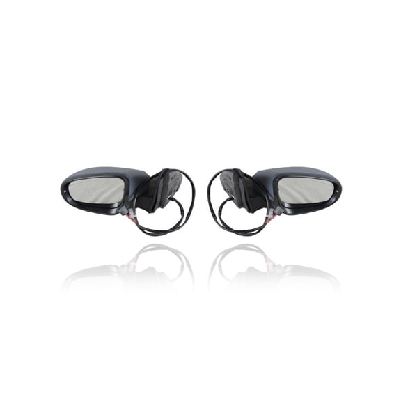 Door Mirror - Compatible/Replacement for '10-14 VW Volkswagen Golf, 10-14 GTI - Powered, Heated, Without Memory - Pair, Left Driver + Right Passenger Set - 5K0857508S9B9, 5K0857507AD9B9