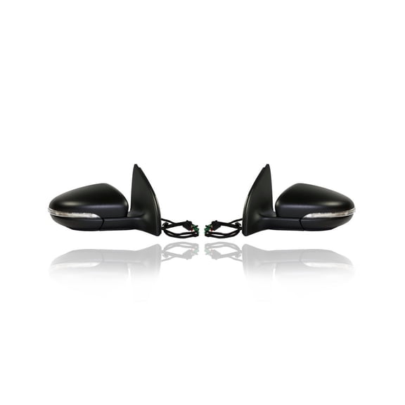 Door Mirror - Compatible/Replacement for '10-14 VW Volkswagen Golf Hatchback, 10-14 GTI - Heated With Folding/Memory/Puddle, Unpainted - Pair Set - 5K0857508AF9B9, 5K0857507AF9B9
