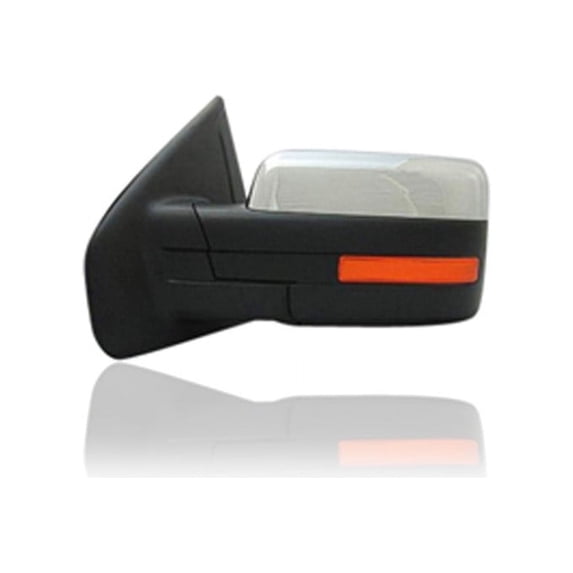 Door Mirror - Compatible/Replacement for '11-14 Ford F-150 - Powered, Heated With Memory/Signal, Without Puddle Lamp/Auto-Dim, Chrome - Left Hand - Driver - BL3Z17683GA
