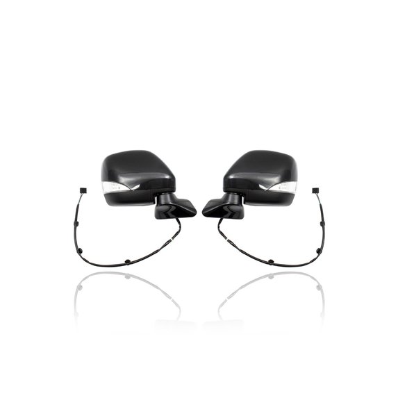 Door Mirror - Compatible/Replacement for '11-17 Nissan Quest-SL - Powered, Heated, With Signal Lamp, Without Auto Reverse Tilt - Pair, Left Driver + Right Passenger Set - 963011JA1C, 963021JA1C