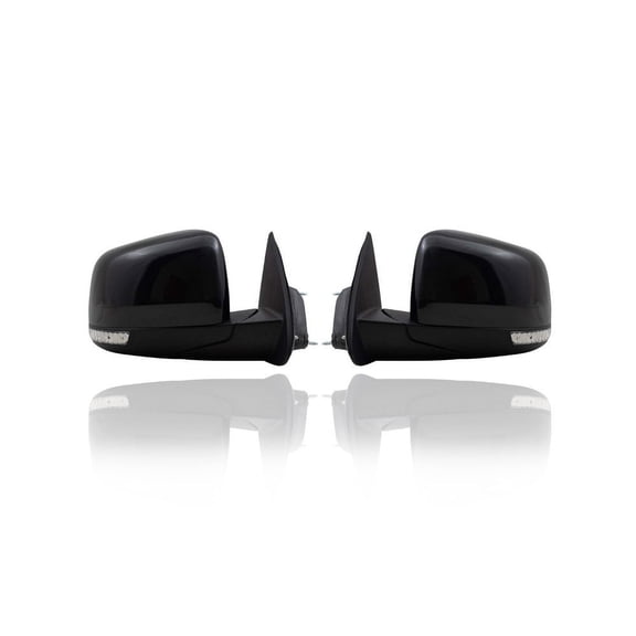 Door Mirror - Compatible/Replacement for '11-19 Dodge Durango SXT/GT/RT/SRT - Powered, Heated, With Signal & Memory, Without Blind Spot, Black Unpainted - Pair, Set - 5SH44TZZAF, 5SH45AXRAF