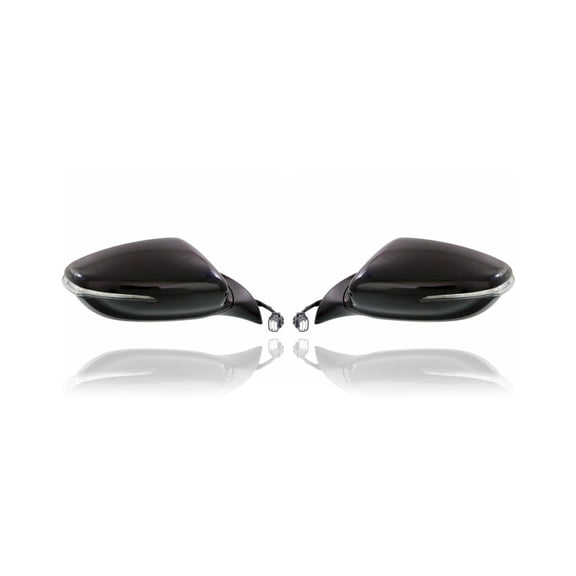 Door Mirror - Compatible/Replacement for '14-16 Kia Forte/5-Sedan/Hatchback LX-Only - Powered, Heated, Manual-Folding, With Signal Lamp, Without Puddle Lamp, Unpainted - Pair - 87620A7210, 87610A7210