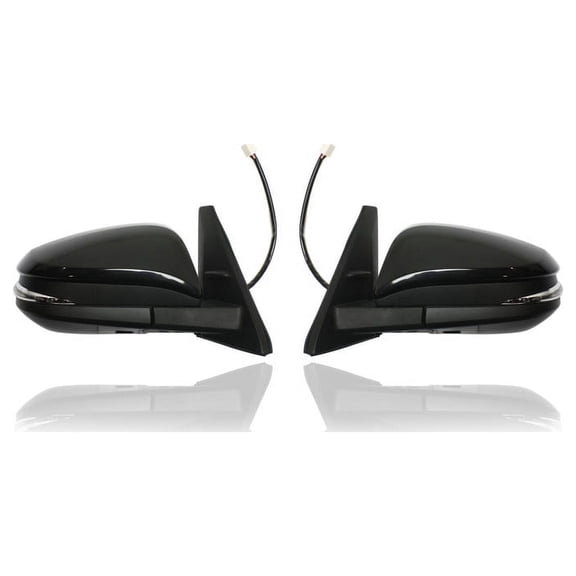 Door Mirror - Compatible/Replacement for '14-21 Toyota 4Runner SR5 Premium/Offroad/Limited/Vent/Night/TRD Pro - Heated, With Signal & Puddle Lamp - Pair, Left + Right Set - 8791035C01, 8794035B71