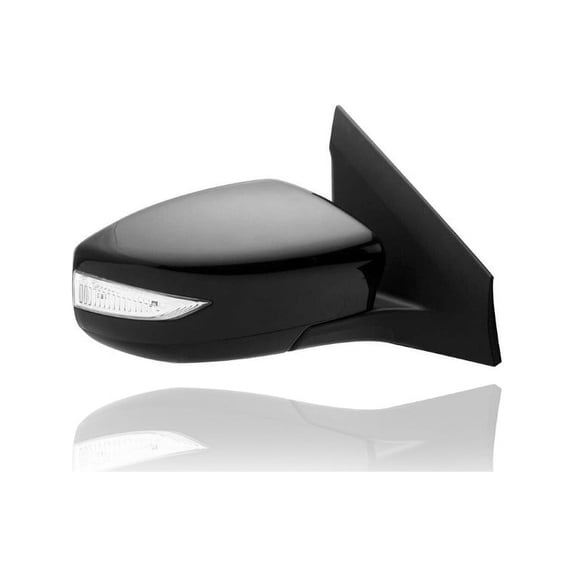 Door Mirror - Compatible/Replacement for '16-19 Nissan Sentra SR/SL/Nismo - Powered, Heated With Signal, Black Unpainted - Right Hand - Passenger - 963013YU4F