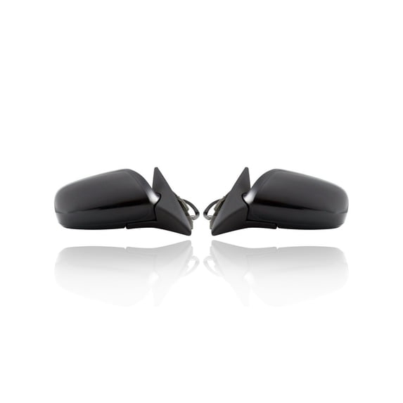 Door Mirror - Compatible/Replacement for '96-99 Nissan Maxima/Infiniti I30 - Powered, Heated, Unpainted - Pair, Left Driver + Right Passenger Set - K630155U01, K630255U01