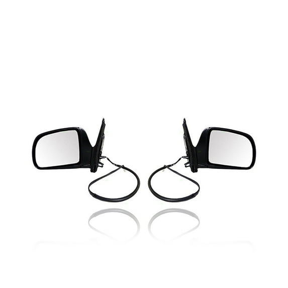 Door Mirror - Cooling Direct Fit/For 8791008041; 8794008040 98-03 Toyota Sienna Van Pair, Both Left Hand Driver + Right Hand Passenger Set Power Non-Heated Black (Paint-to-Match (Unpainted) Smooth)