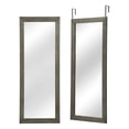 thumbnail image 1 of Over The Door Mirror Full Length, 44"x18" Door Mirror Full Length with Wood Frame, Full Length Mirror Over The Door with 2 Hangers Removeble, Hanging Mirror for Door or Wall Mounted Mirror, 1 of 7