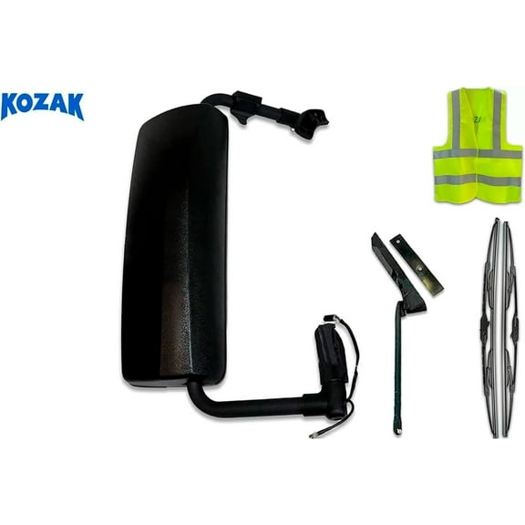 Door Mirror Power Heated Black w/ Arm Bracket Right Side Compatible with Volvo VNL VNM VNX VNR 2004-2024