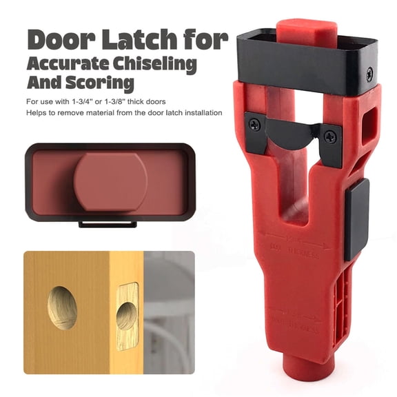 Door Mortise Tool, Wenini Precision Door Lock Installation Jig 1-3/4" 1-3/8" Thick Door, Adjustable Mortise Template for Door Hardware Lockset Installation with 2.2in Blade, Red