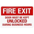 thumbnail image 1 of Door Must Be Kept Unlocked During Busines Hours Sign, Fire Warning Sign, Door Security Metal Signs for Home Busines Garage Street Wall Caution Decor 12 x 8 Inch, 1 of 4