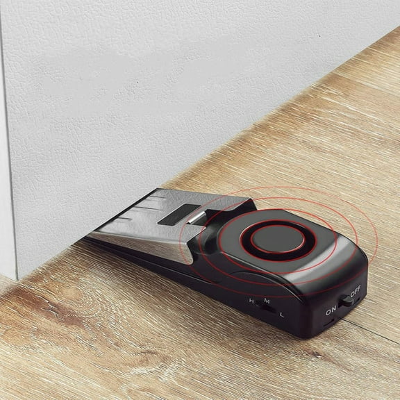 Door Obstruction Anti-Theft Alarm - Battery Free Doorstop, 1 Gate Blocker (Without Battery, Unable To Emit Alarm Sound) Doorstop, Black
