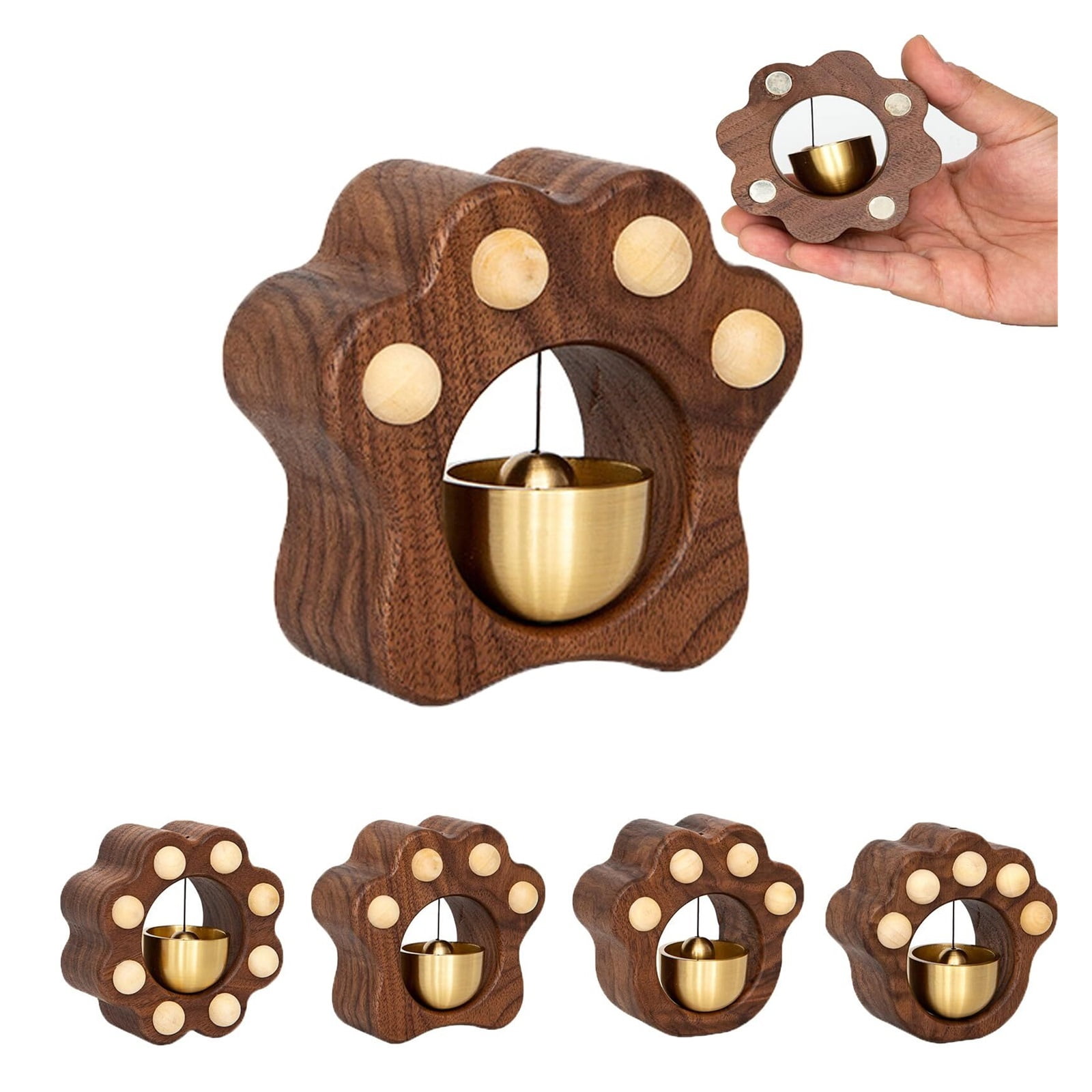 Door Opening Bell, Cat Claw Doorbell, Wooden Door Bell Adsorption Type