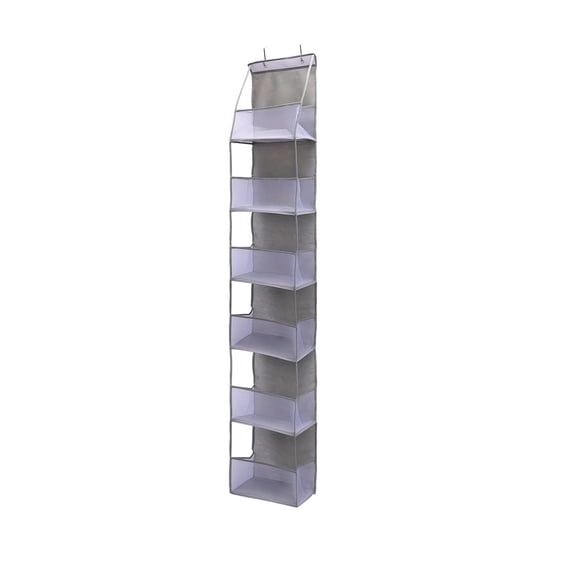 Over the Door Organizer, 6 Compartment Hanging Storage Bag with Metal Hooks, Mesh Window, Large Capacity Closet Organizer for Bedroom, Bathroom, Dorm Room (11.81x5.91x62.99 In)
