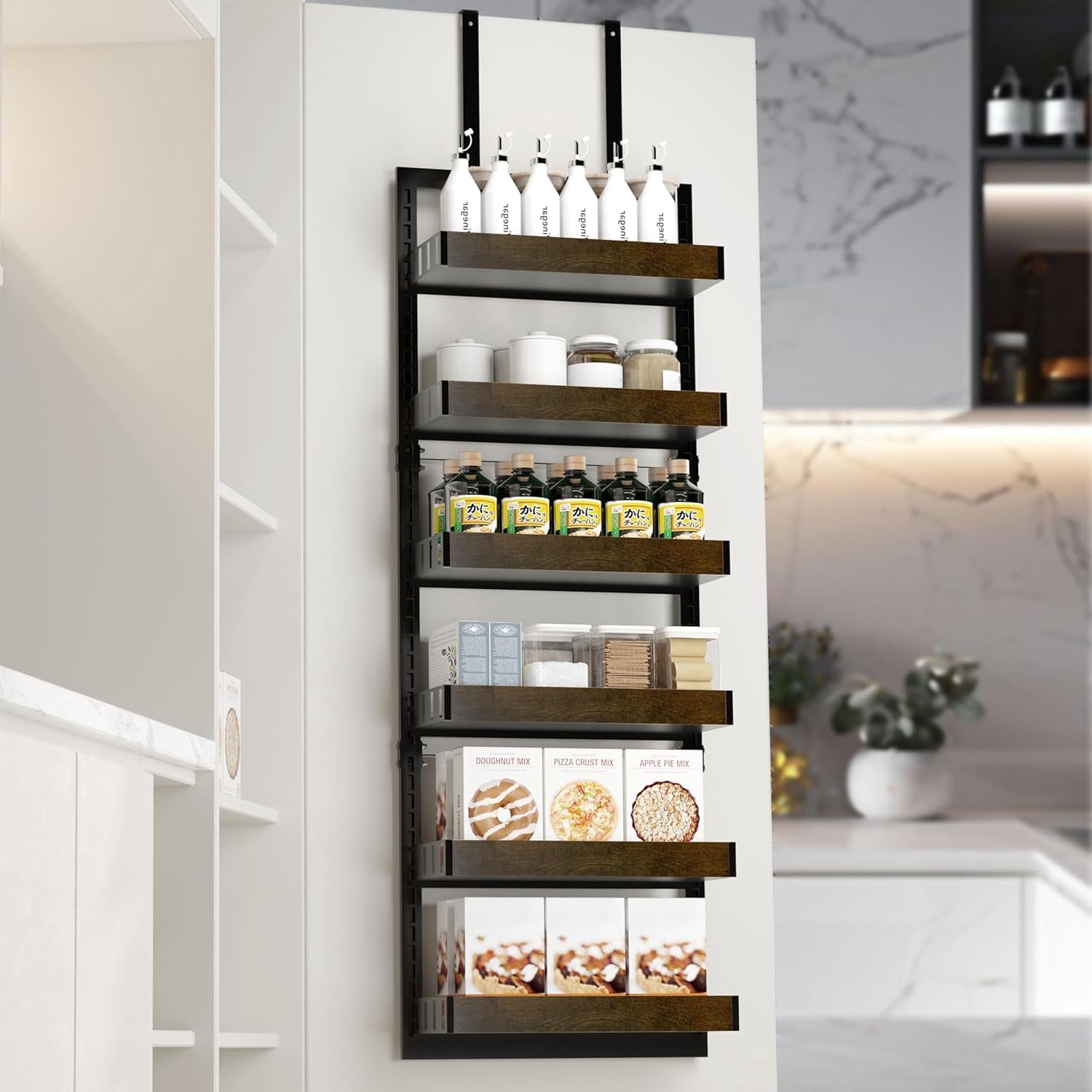 Over The Door Organizer, 6-Tier Over The Door Pantry Organizer, Heavy ...