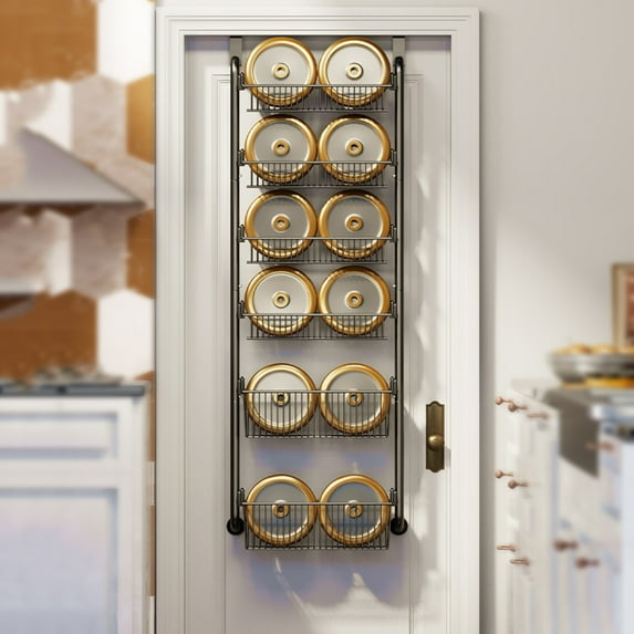 Over The Door Organizer, Over The Door Pantry Organizer Rack, Metal Over Door Hanging Organizer With Adjustable Baskets For Home Kitchen Laundry Room Bathroom