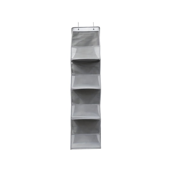Over the Door Organizer, Hanging Storage Bag, 4 Compartments, Large Capacity, 11.81x5.91x51.18 In, Foldable Fabric, Mesh Window, Metal Hooks, for Dorm House Essentials, Closet Organizer