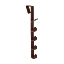 Over The Door Organizer Hooks, Hats Hanger, Purse Organizer Vertical Hanging Coat Organizer Rack for Backpack Towel and Hangers, Brown/1 Pcs, 5 Layers, 11.2x0.7"