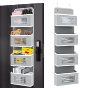 Over The Door Organizer Storage,4 shelf Door Organizer Hanging,Hanging Closet Organizers and Storage Organizer for Closet,Baby Kids Closet Door Organizers for Storage,Nursery,Bedroom Grey
