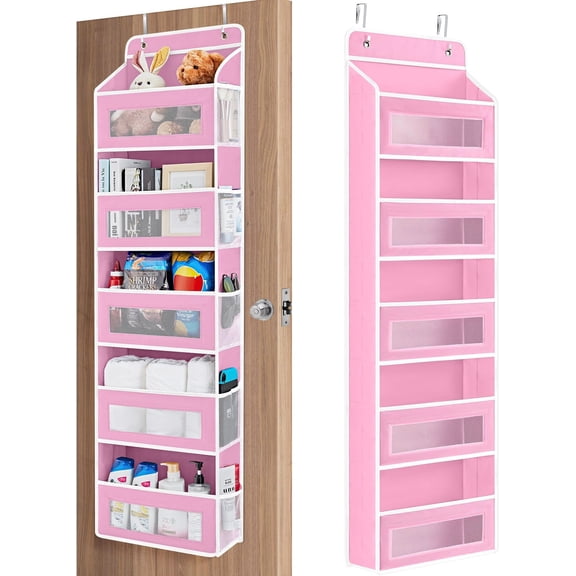 Over The Door Organizer Storage, 5 Shelf Door Organizer with 5 Large Capacity Pockets, Anti Tilt 44 lb Load Behind Door Storage for Bedroom, Bathroom, Pantry, , ()