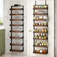 thumbnail image 1 of Over the Door Pantry Organizer, 8-Tier Adjustable Wooden Basket Kitchen Pantry Door Organization and Storage, 2 in 1 Wall Mount or Hanging Heavy-Duty Metal Hanging Kitchen Spice Rack,White, 1 of 16