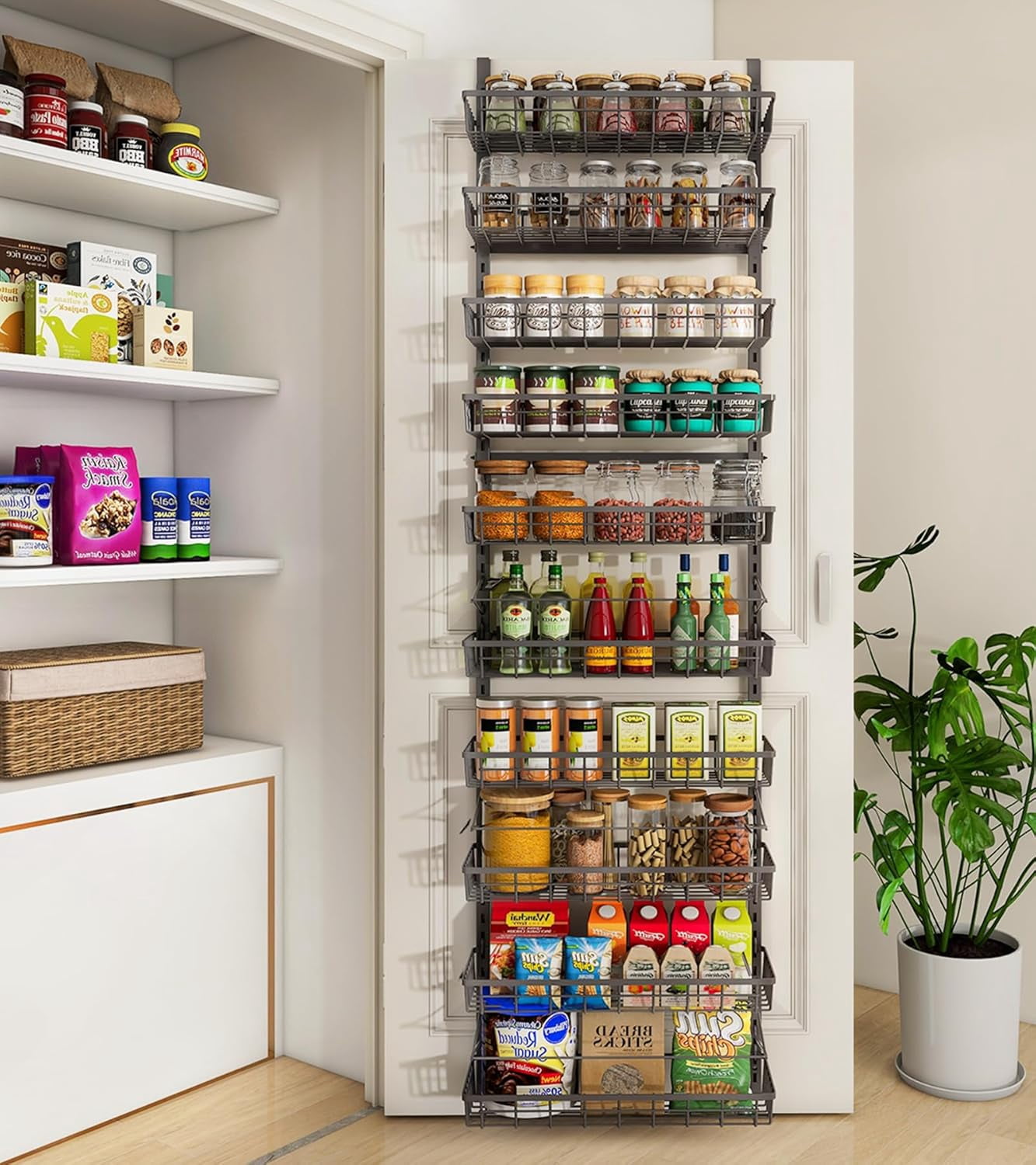 Metal Racking Pantry Over Door Pantry Organizer Pantry Organization and Storage Metal ...