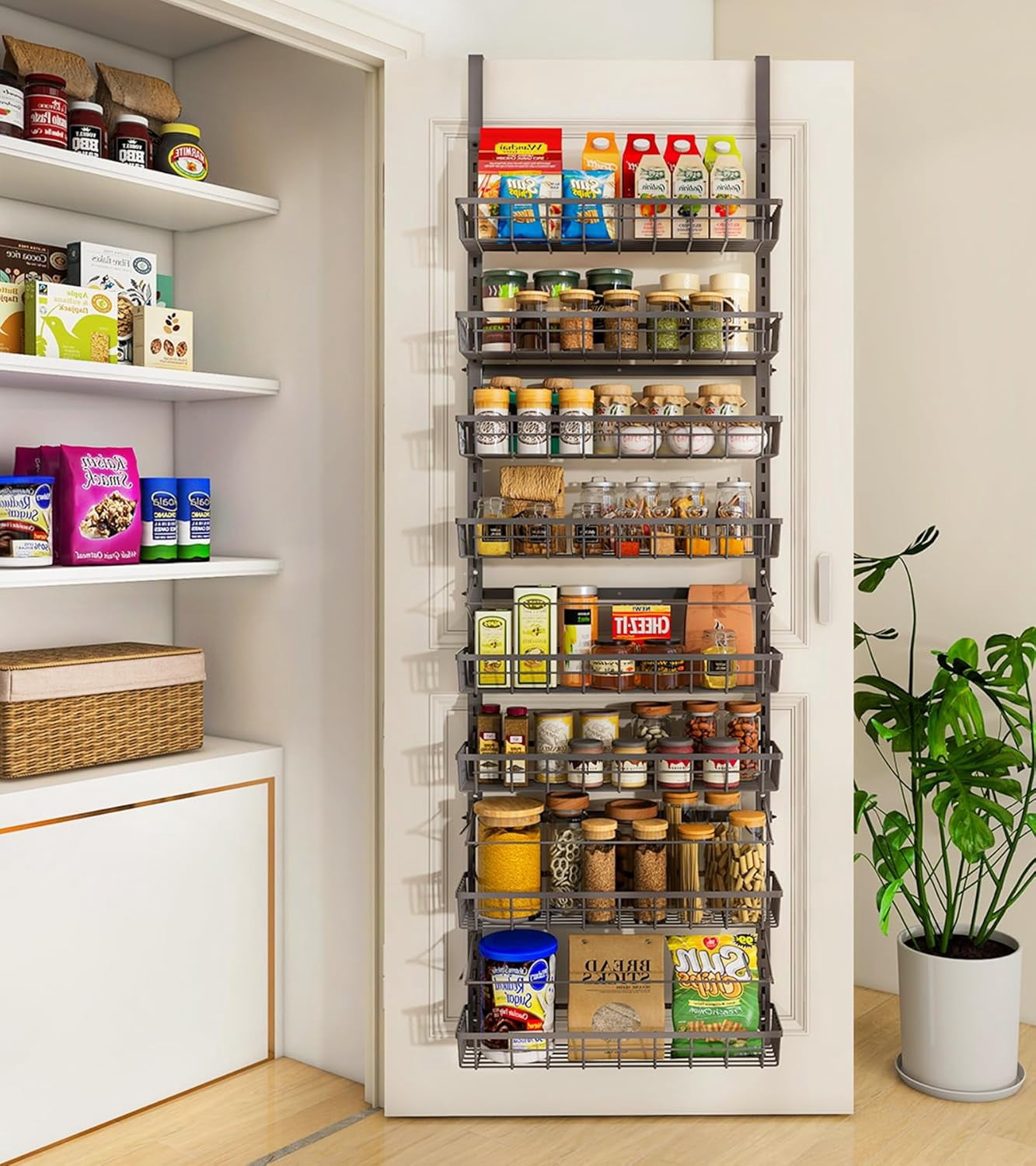 Metal Racking Pantry Over The Door Pantry Organizer, Wall Mount Spice Rack, Pantry Hanging ...