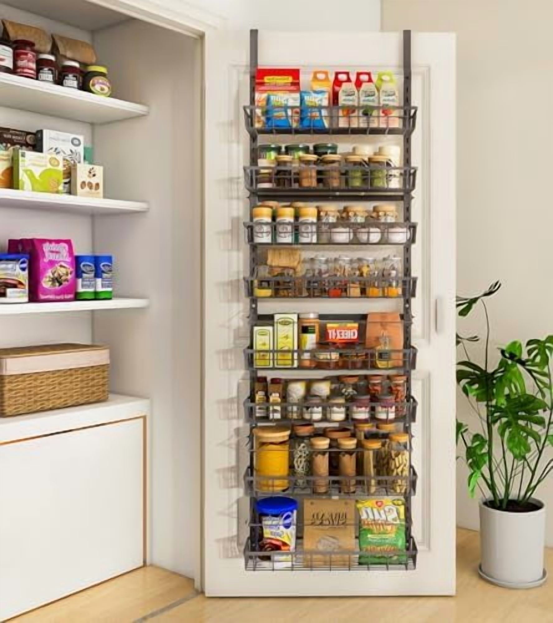 Over The Door Pantry Organizer, Wall Mount Spice Rack, Pantry Hanging ...