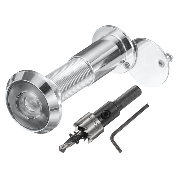 Door Peephole, Door Viewer Peephole with 16mm/0.63'' Drill Bit Kit Fit 1-2/5'' to 2-2/5'' Front Door 200 Degree Wide Angle Peepholes Reverse Privacy Covers, Silver