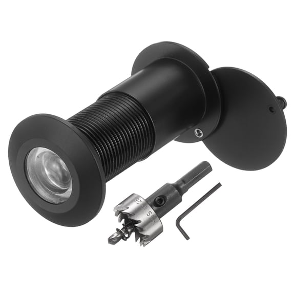 Door Peephole, Door Viewer Peephole with 26mm/1.02'' Drill Bit Kit Fit 2'' to 3'' Front Door 200 Degree Wide Angle Peepholes Reverse Privacy Covers, Matte Black