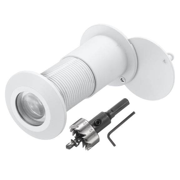 Door Peephole, Door Viewer Peephole with 26mm/1.02'' Drill Bit Kit Fit 2'' to 3'' Front Door 200 Degree Wide Angle Peepholes Reverse Privacy Covers, White