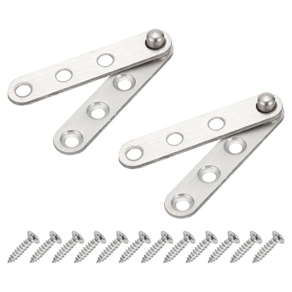 Door Pivot Hinges, 360 Rotating Hidden Door Hinges Up Down Shaft Hardware S Size, Bookcase, Silver Tone 2 Set