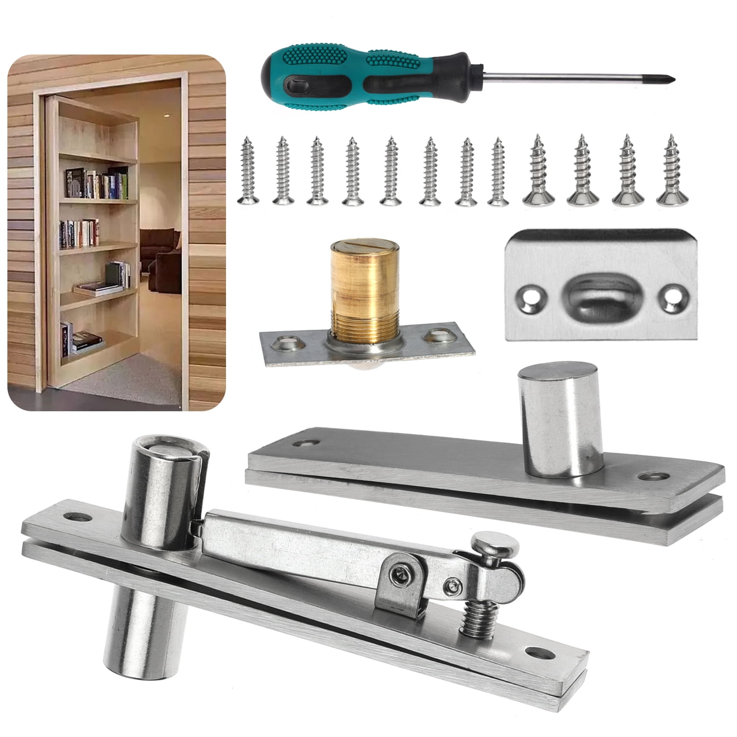 Door Pivot Hinges Invisible Pivot Hinge System for Wood Doors, Hidden